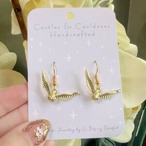 NEW Harry Potter Golden Snitch Hand Crafted Earrings